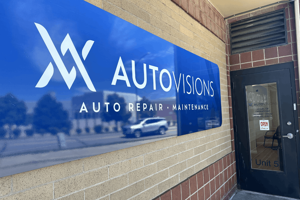 Auto repair in Englewood, CO, at Autovisions. Image of Autovisions’ storefront signage and shop entrance, highlighting a trusted location for professional automotive service, diagnostics, and reliable vehicle care.
